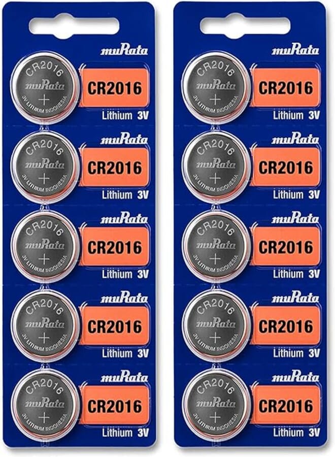 muRata Sony Lithium Coin Cell Battery (CR2016,10 Pieces, 3V)